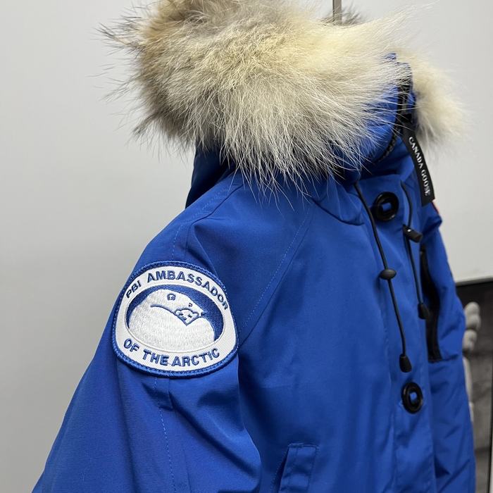 Yupoo Canada Goose fur hood blue winter jacket Canada Goose down jacket parka blue fur hood Blue