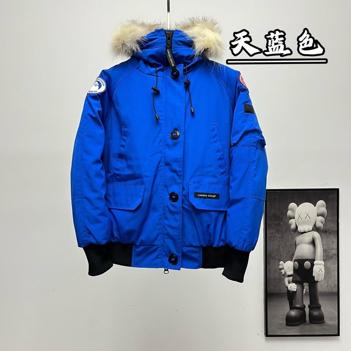 Yupoo Canada Goose fur hood blue winter jacket Canada Goose down jacket parka blue fur hood Blue