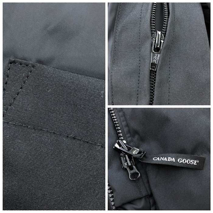 Yupoo Canada Goose fur trim black long puffer hat Canada Goose down jacket long black fur hood Black 033