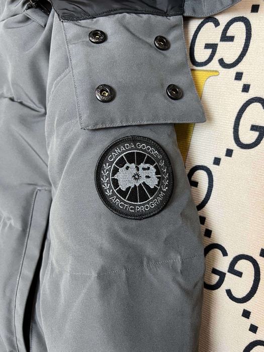 Yupoo Canada Goose fur trim black puffer Canada Goose down jacket puffer black fur hood Grey 001