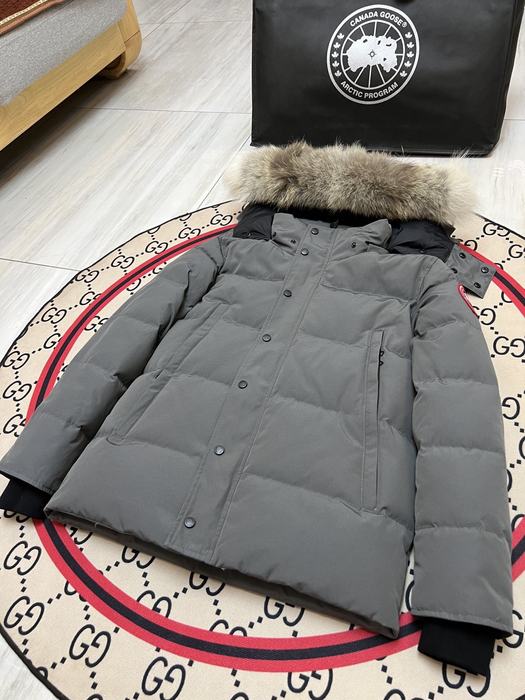 Yupoo Canada Goose fur trim black puffer Canada Goose down jacket puffer black fur hood Grey 001