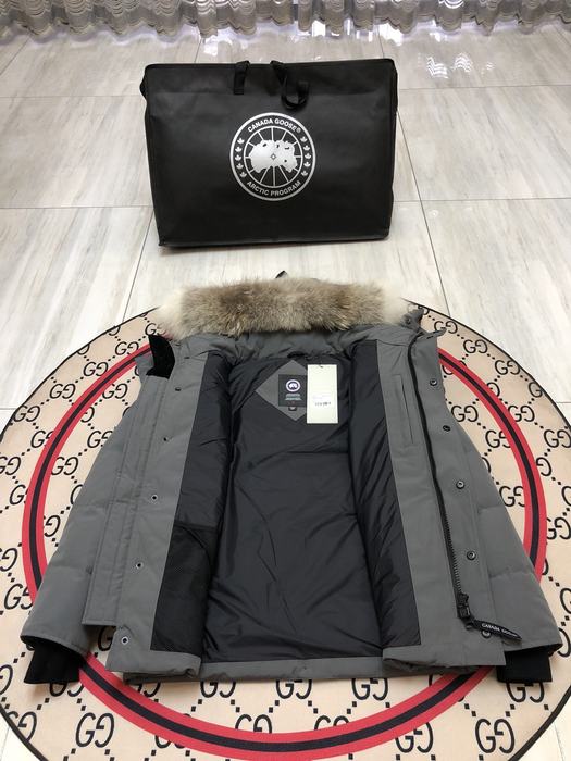 Yupoo Canada Goose fur trim black puffer Canada Goose down jacket puffer black fur hood Grey 001