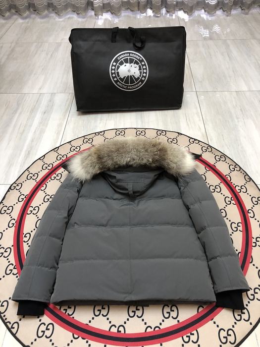 Yupoo Canada Goose fur trim black puffer Canada Goose down jacket puffer black fur hood Grey 001