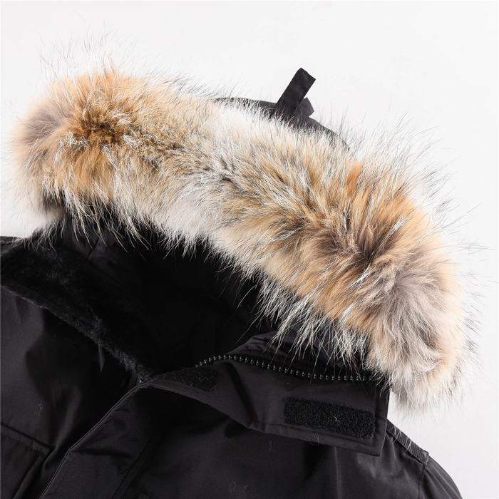 Yupoo Canada Goose hooded black furtrim coat Canada Goose down jacket parka black fur hood Black 041