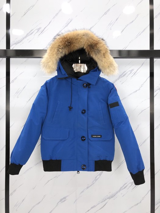 Yupoo Canada Goose hooded blue fur trim jacket Canada Goose down jacket hooded blue fur trim Blue 004
