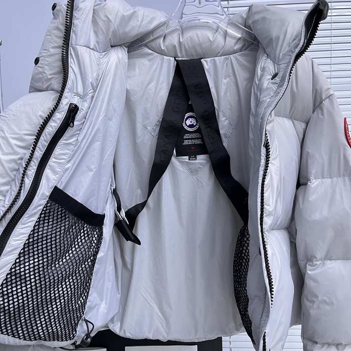 Yupoo Canada Goose hooded white puffer Canada Goose down jacket beanie black pompom Grey 013