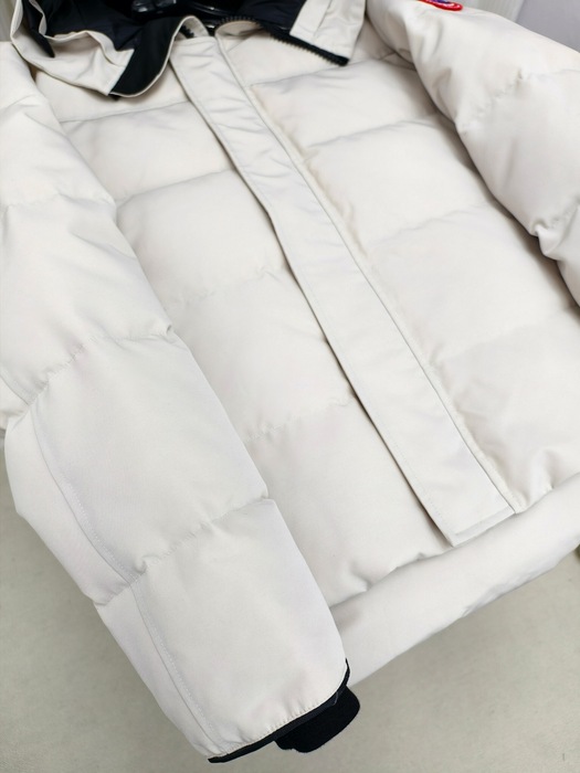 Yupoo Canada Goose hooded white puffer jacket Canada Goose down jacket puffer white patch hood Beige 012