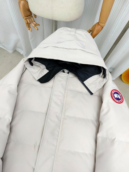 Yupoo Canada Goose hooded white puffer jacket Canada Goose down jacket puffer white patch hood Beige 012