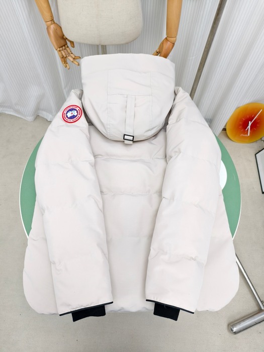 Yupoo Canada Goose hooded white puffer jacket Canada Goose down jacket puffer white patch hood Beige 012