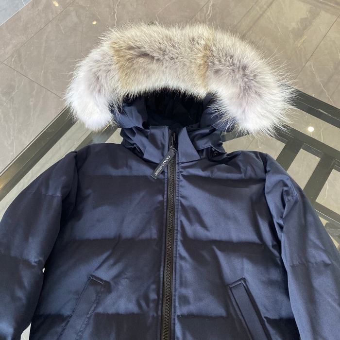 Yupoo Canada Goose long black hooded furtrim coat Canada Goose down jacket long black fur hood coat Navy