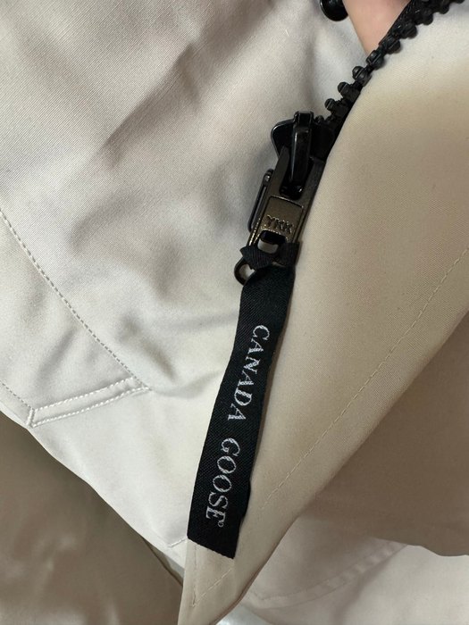 Yupoo Canada Goose long white quilted jacket Canada Goose down jacket parka beige hood Beige 007