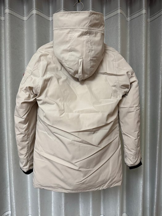 Yupoo Canada Goose long white quilted jacket Canada Goose down jacket parka beige hood Beige 007