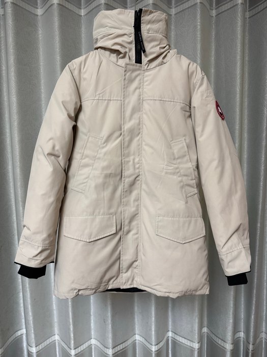 Yupoo Canada Goose long white quilted jacket Canada Goose down jacket parka beige hood Beige 007