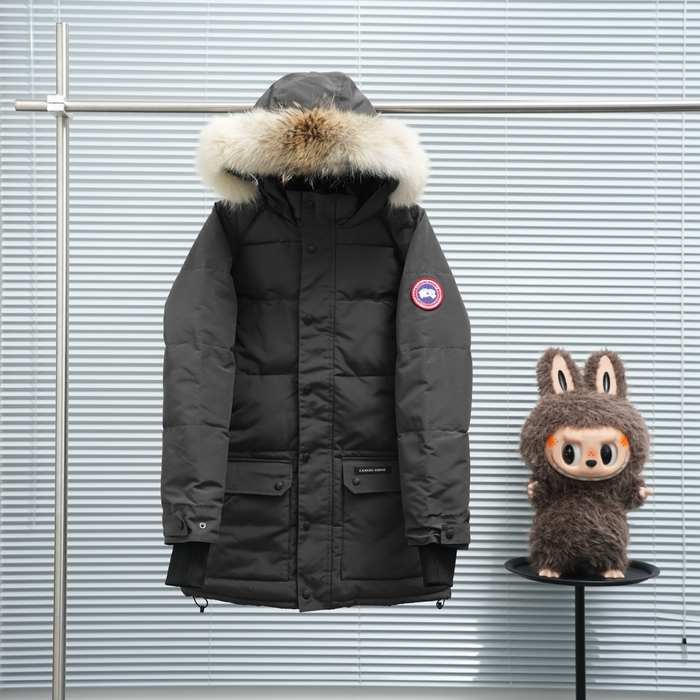 Yupoo Canada Goose parka black fur hood Canada Goose down jacket parkas white fur hood Black 051