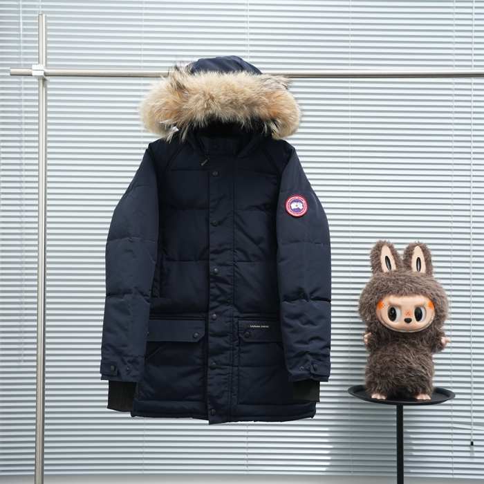 Yupoo Canada Goose parka black fur hood Canada Goose down jacket parkas white fur hood Black 051