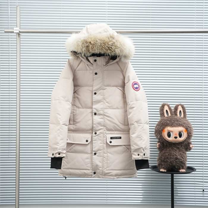 Yupoo Canada Goose parka black fur hood Canada Goose down jacket parkas white fur hood Black 051