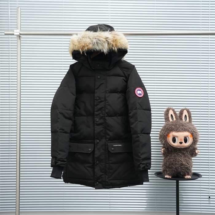 Yupoo Canada Goose parka black fur hood Canada Goose down jacket parkas white fur hood Black 051