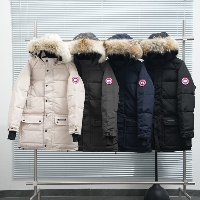 Yupoo Canada Goose parka black fur hood Canada Goose down jacket parkas white fur hood Black 051