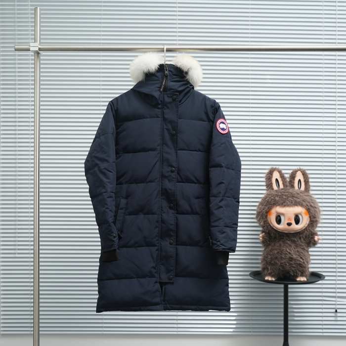Yupoo Canada Goose parka black fur hood Canada Goose down jacket puffer black fur hood Navy 014