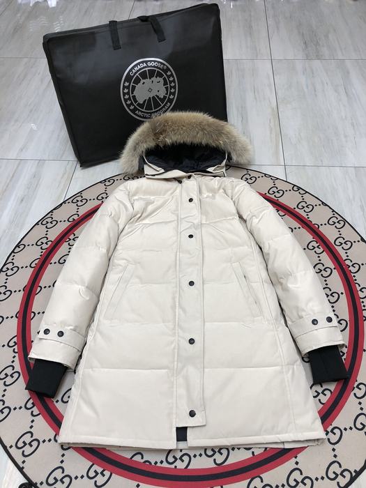 Yupoo Canada Goose parka offwhite fur hood Canada Goose down jacket puffer white fur hood Beige 017