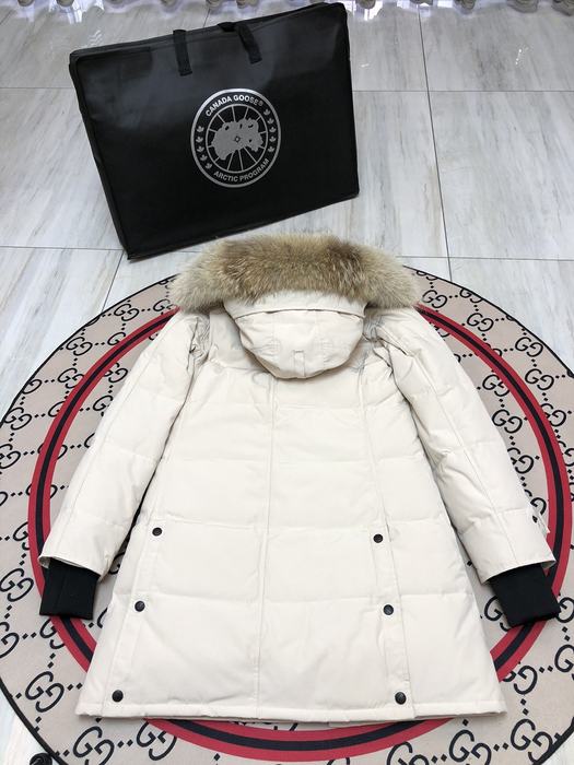 Yupoo Canada Goose parka offwhite fur hood Canada Goose down jacket puffer white fur hood Beige 017