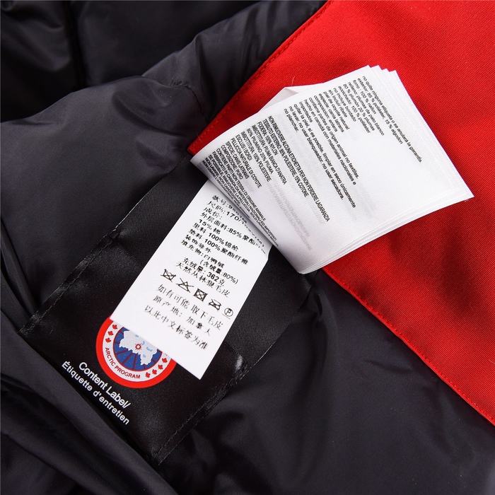 Yupoo Canada Goose parka red fur hood Canada Goose down jacket fur hood red winter cap Red 013