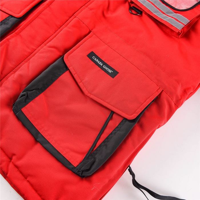 Yupoo Canada Goose parka red fur hood Canada Goose down jacket fur hood red winter cap Red 013