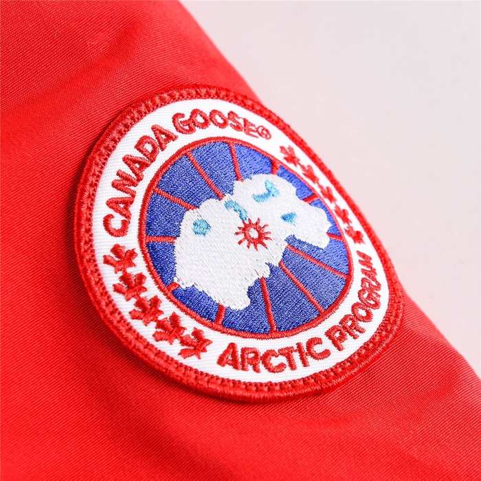 Yupoo Canada Goose parka red fur hood Canada Goose down jacket fur hood red winter cap Red 013