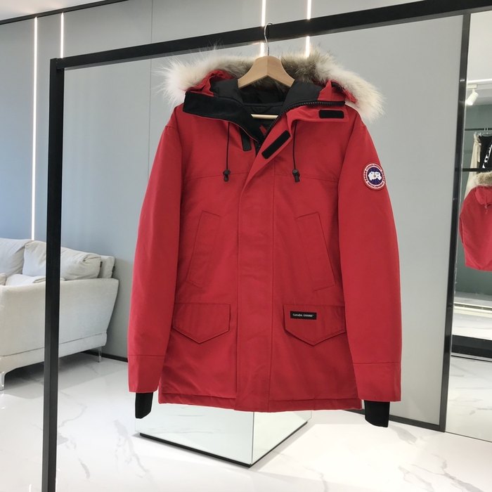 Yupoo Canada Goose parka red fur hood Canada Goose down jacket winter red fur hood Red 003