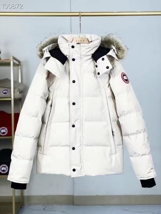 Yupoo Canada Goose parka white fur hood Canada Goose down jacket puffer white fur hood Navy 012