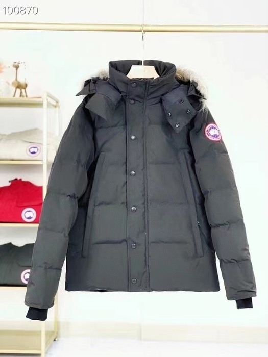 Yupoo Canada Goose parka white fur hood Canada Goose down jacket puffer white fur hood Navy 012