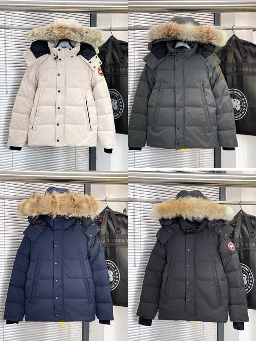 Yupoo Canada Goose parka white fur hood Canada Goose down jacket puffer white fur hood Navy 012