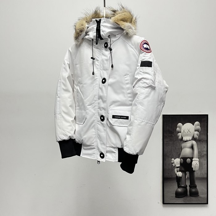 Yupoo Canada Goose parka white fur hood Canada Goose down jacket puffer white fur hood White 002