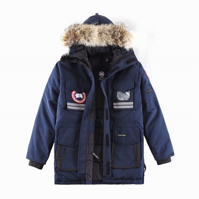 Yupoo Canada Goose parkas navy fur hood Canada Goose down jacket hooded navy fur trim coat Navy 022