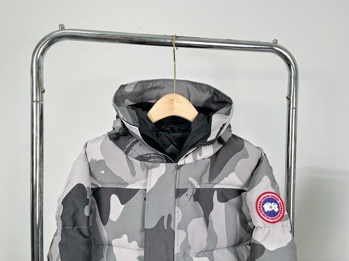 Yupoo Canada Goose puff jacket gray camo Canada Goose down jacket snapback black pink patch Grey 016