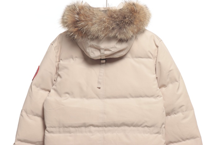 Yupoo Canada Goose puffer beige fur hood Canada Goose down jacket puffer beige fur hood Beige 003