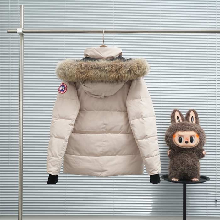 Yupoo Canada Goose puffer beige fur hood Canada Goose down jacket puffer white fur hood Beige 018