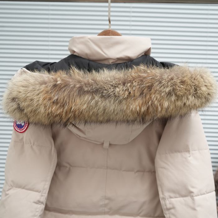 Yupoo Canada Goose puffer beige fur hood Canada Goose down jacket puffer white fur hood Beige 018