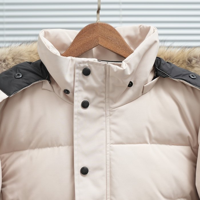 Yupoo Canada Goose puffer beige fur hood Canada Goose down jacket puffer white fur hood Beige 018