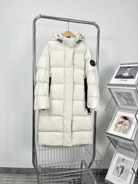 Yupoo Canada Goose puffer beige hooded Canada Goose down jacket puffer white long hooded White 006