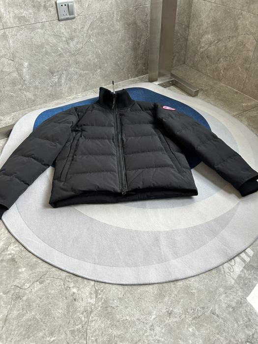 Yupoo Canada Goose puffer black blue sleeves Canada Goose down jacket puffer black blue striped Black 019