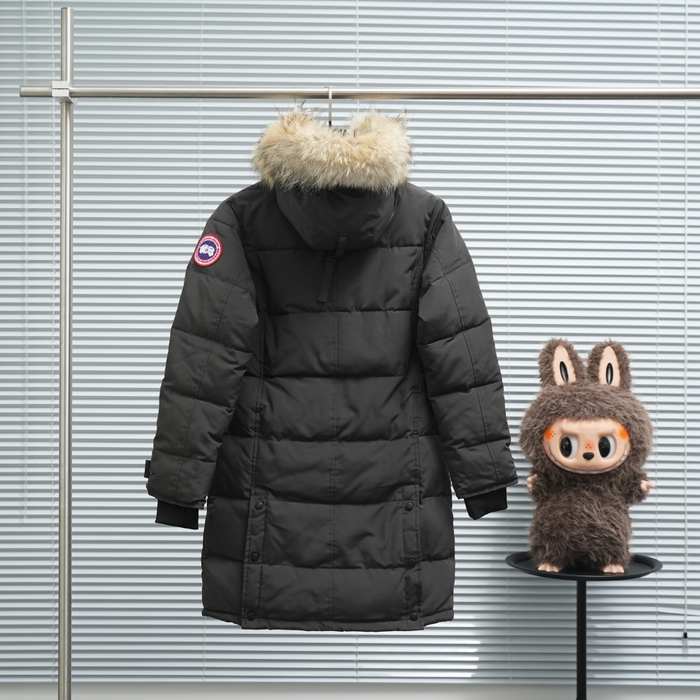 Yupoo Canada Goose puffer black fur hood Canada Goose down jacket beanie black pompom Black 035