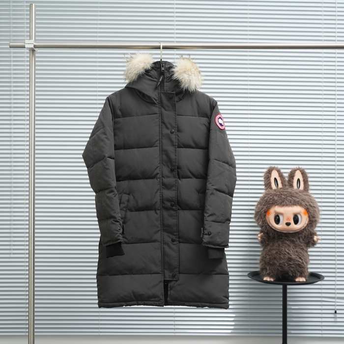 Yupoo Canada Goose puffer black fur hood Canada Goose down jacket beanie black pompom Black 035