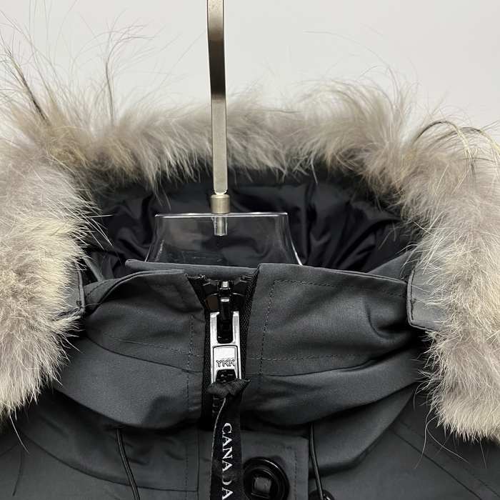 Yupoo Canada Goose puffer black fur hood Canada Goose down jacket hooded darkgray furtrim Black 005