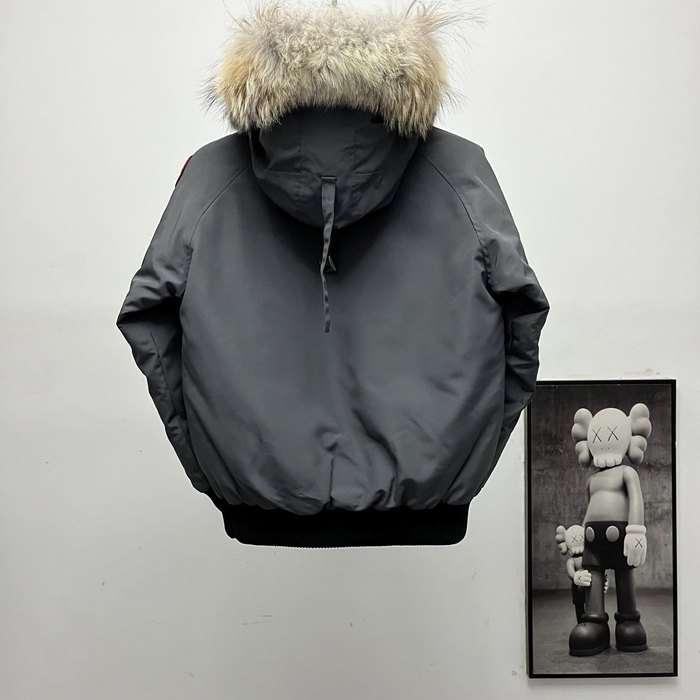 Yupoo Canada Goose puffer black fur hood Canada Goose down jacket hooded darkgray furtrim Black 005