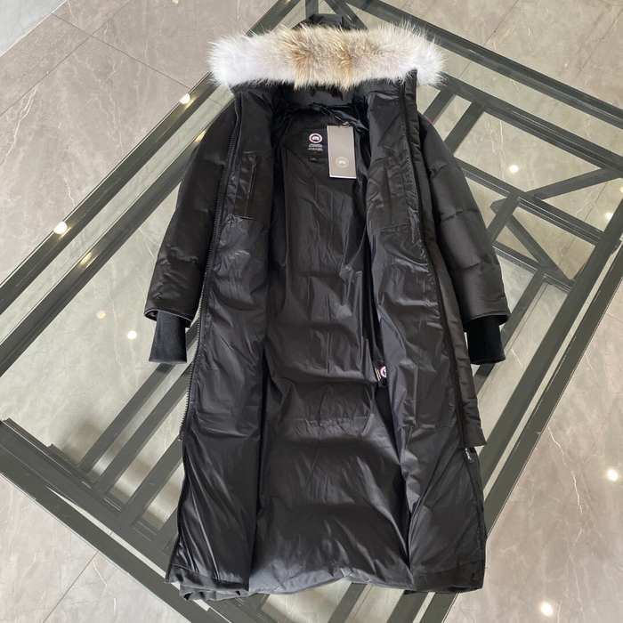 Yupoo Canada Goose puffer black fur hood Canada Goose down jacket long black puffer hood Black