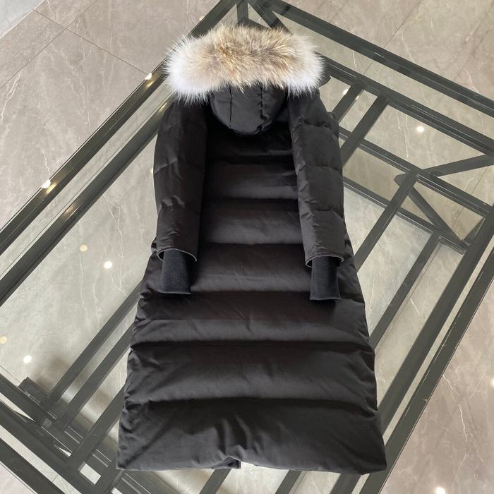 Yupoo Canada Goose puffer black fur hood Canada Goose down jacket long black puffer hood Black