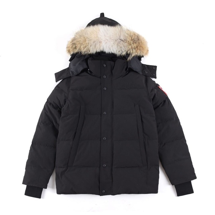 Yupoo Canada Goose puffer black fur hood Canada Goose down jacket puffer black fur hood Black 032