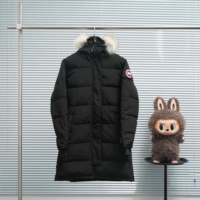 Yupoo Canada Goose puffer black fur hood Canada Goose down jacket puffer black fur hood Black 036