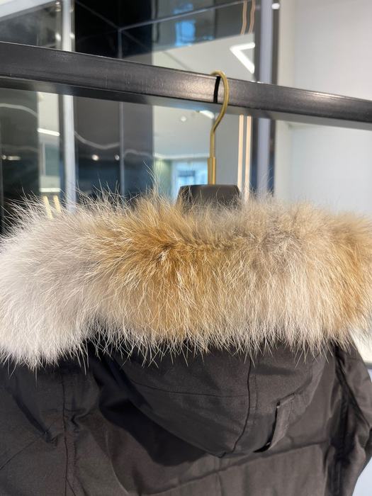 Yupoo Canada Goose puffer black fur hood Canada Goose down jacket puffer black fur hood Black 037